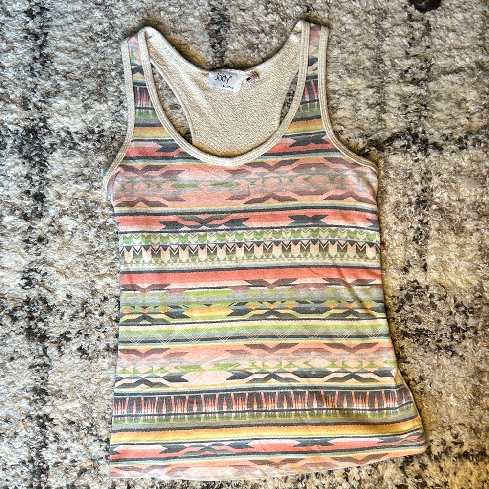 Joy Vibrant Patterned Tank Top - Western Summer/Fall Wear